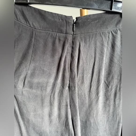 ANTHROPOLOGIE ELEVENSES ANTILLES WIDE LEG BLACK RUFFLE PANTS SIZE 0 - Picture 7 of 10